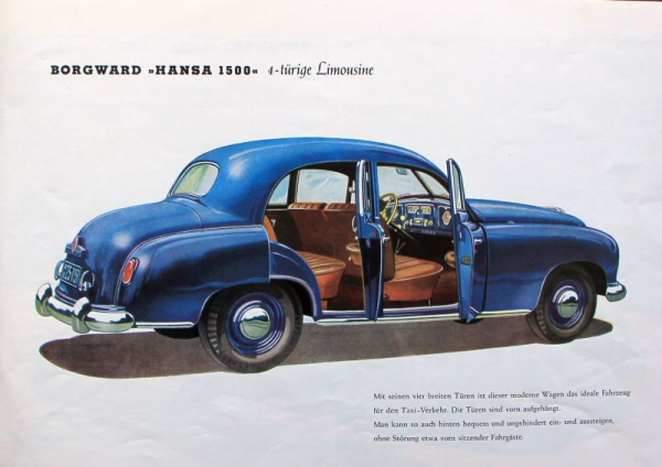 Borgward Hansa 1500 Modelprogram 1950 Carbrochure (7141)